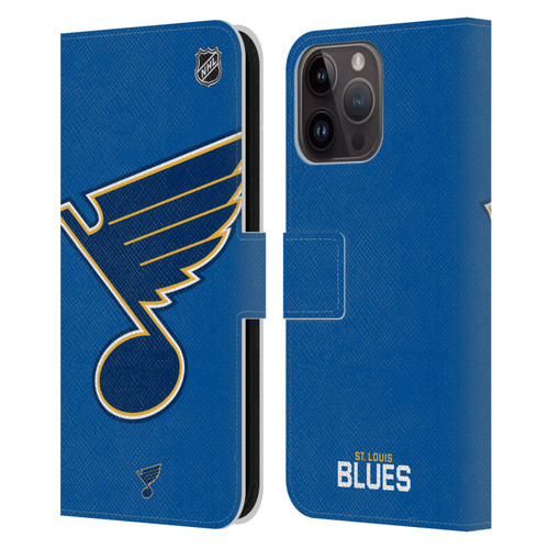 NHL St Louis Blues Oversized Leather Book Wallet Case Cover For Apple iPhone 15 Pro Max