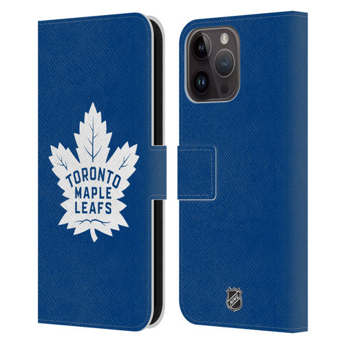 NHL Toronto Maple Leafs Plain Leather Book Wallet Case Cover For Apple iPhone 15 Pro Max