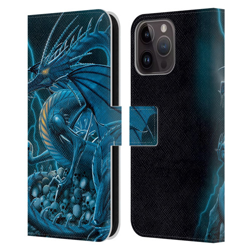 Vincent Hie Dragons 2 Abolisher Blue Leather Book Wallet Case Cover For Apple iPhone 15 Pro Max