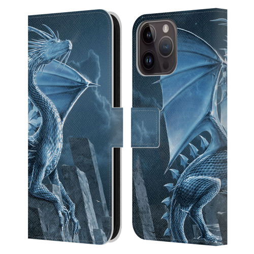 Vincent Hie Dragons 2 Silver Leather Book Wallet Case Cover For Apple iPhone 15 Pro Max