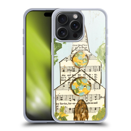 Haley Bush Church Painting Hymnal Page Soft Gel Case for Apple iPhone 15 Pro Max