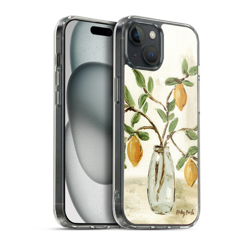 Haley Bush Floral Painting Lemon Branch Vase Soft Gel Case for Apple iPhone 15 Plus & MagSafe