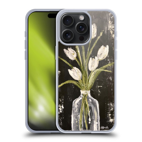 Haley Bush Floral Painting White Tulips In Glass Jar Soft Gel Case for Apple iPhone 15 Pro Max