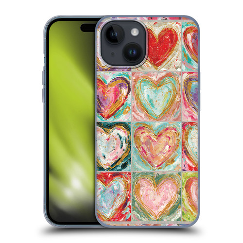 Haley Bush Pattern Painting Hearts Soft Gel Case for Apple iPhone 15