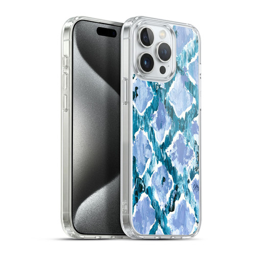 Haley Bush Pattern Painting Blue Diamond Soft Gel Case for Apple iPhone 15 Pro Max & MagSafe