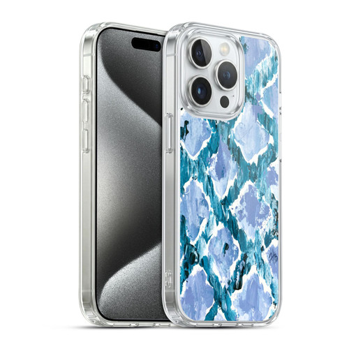 Haley Bush Pattern Painting Blue Diamond Soft Gel Case for Apple iPhone 15 Pro & MagSafe