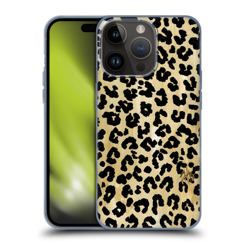 Haley Bush Pattern Painting Leopard Print Soft Gel Case for Apple iPhone 15 Pro