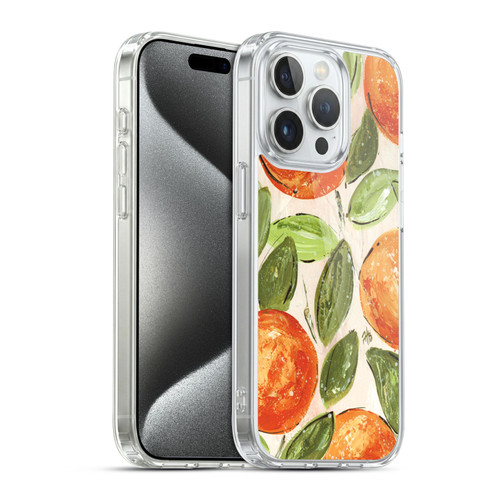 Haley Bush Pattern Painting Orange Splash Soft Gel Case for Apple iPhone 15 Pro & MagSafe