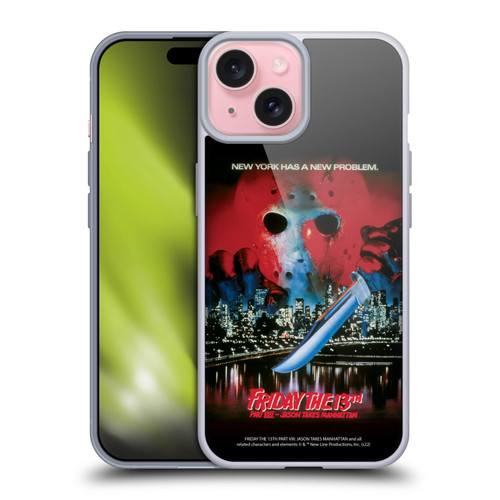Friday the 13th Part VIII Jason Takes Manhattan Graphics Key Art Soft Gel Case for Apple iPhone 15