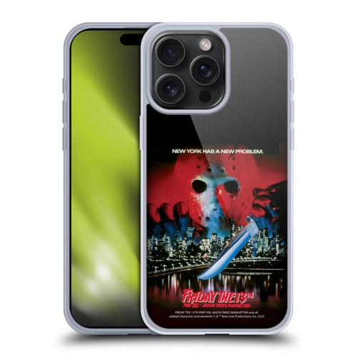 Friday the 13th Part VIII Jason Takes Manhattan Graphics Key Art Soft Gel Case for Apple iPhone 15 Pro Max