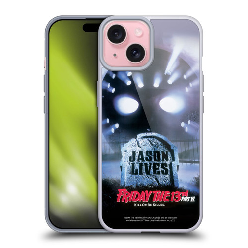 Friday the 13th Part VI Jason Lives Key Art Poster Soft Gel Case for Apple iPhone 15