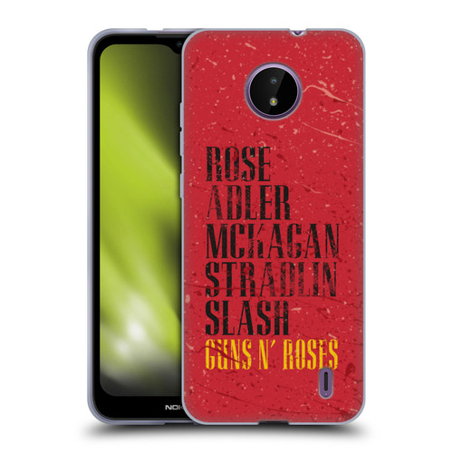 Guns N' Roses Vintage Names Soft Gel Case for Nokia C10 / C20