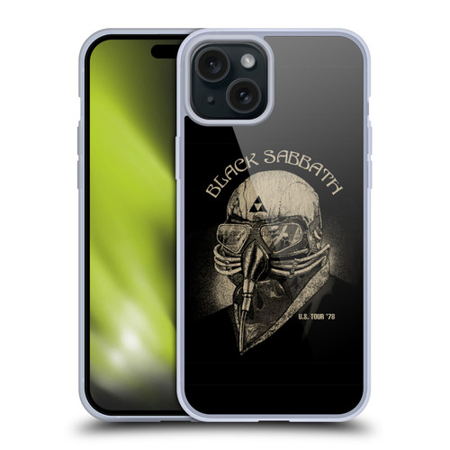 Black Sabbath Key Art US Tour 78 Soft Gel Case for Apple iPhone 15 Plus