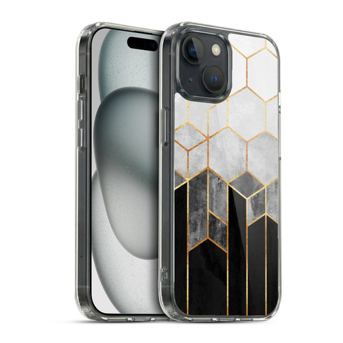 Elisabeth Fredriksson Sparkles Charcoal Hexagons Soft Gel Case for Apple iPhone 15 & MagSafe
