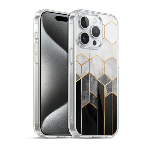 Elisabeth Fredriksson Sparkles Charcoal Hexagons Soft Gel Case for Apple iPhone 15 Pro & MagSafe
