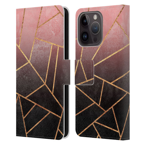 Elisabeth Fredriksson Sparkles Pink And Black Leather Book Wallet Case Cover For Apple iPhone 15 Pro