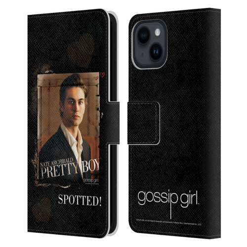 Gossip Girl Graphics Nate Leather Book Wallet Case Cover For Apple iPhone 15