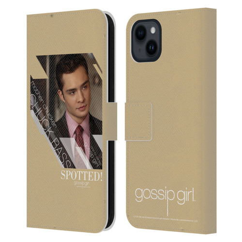 Gossip Girl Graphics Chuck Leather Book Wallet Case Cover For Apple iPhone 15 Plus