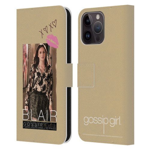 Gossip Girl Graphics Blair Leather Book Wallet Case Cover For Apple iPhone 15 Pro Max
