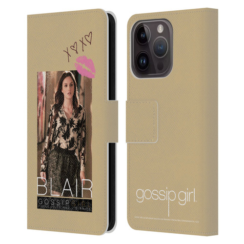 Gossip Girl Graphics Blair Leather Book Wallet Case Cover For Apple iPhone 15 Pro