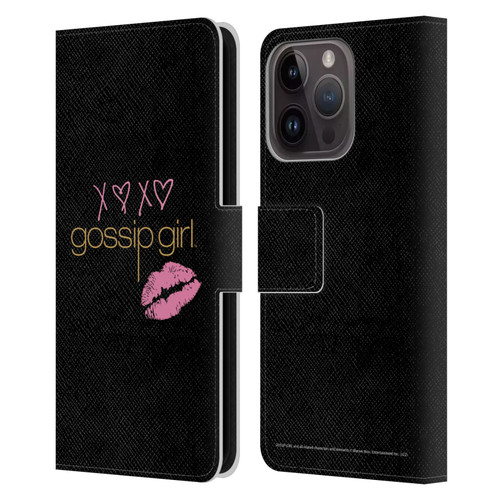Gossip Girl Graphics XOXO Leather Book Wallet Case Cover For Apple iPhone 15 Pro