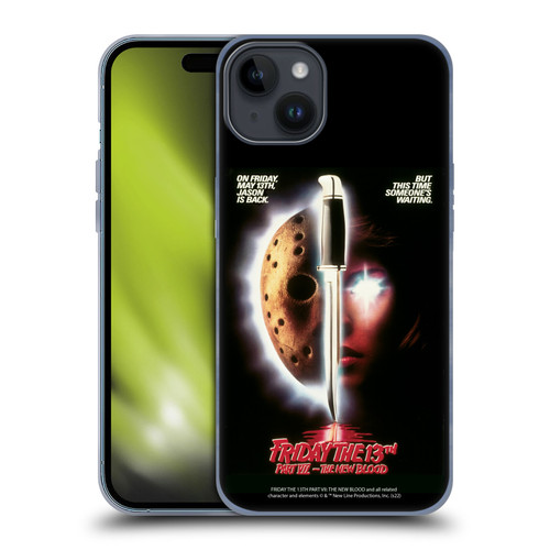 Friday the 13th Part VII The New Blood Graphics Key Art Soft Gel Case for Apple iPhone 15 Plus