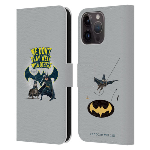 DC League Of Super Pets Graphics We Don't Play Well With Others Leather Book Wallet Case Cover For Apple iPhone 15 Pro Max