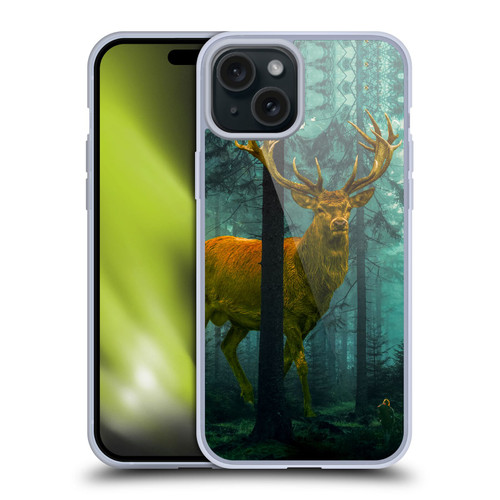 Dave Loblaw Animals Giant Forest Deer Soft Gel Case for Apple iPhone 15 Plus