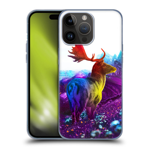 Dave Loblaw Animals Purple Mountain Deer Soft Gel Case for Apple iPhone 15 Pro Max