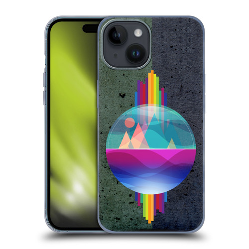Dave Loblaw Contemporary Art Mountains Under The Dome Soft Gel Case for Apple iPhone 15