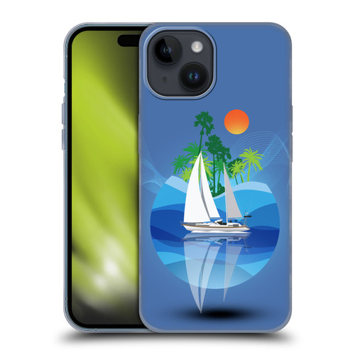 Dave Loblaw Contemporary Art Tropical Waters Soft Gel Case for Apple iPhone 15
