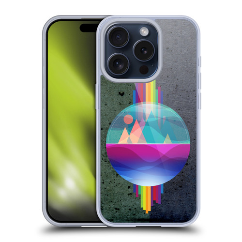 Dave Loblaw Contemporary Art Mountains Under The Dome Soft Gel Case for Apple iPhone 15 Pro