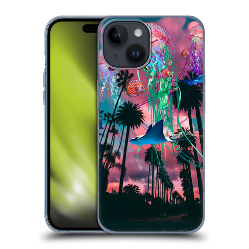 Dave Loblaw Jellyfish California Dreamin Jellyfish Soft Gel Case for Apple iPhone 15