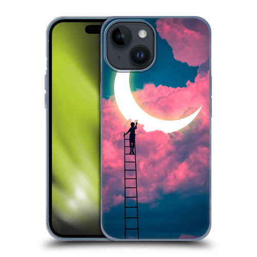 Dave Loblaw Sci-Fi And Surreal Boy Painting Moon Clouds Soft Gel Case for Apple iPhone 15