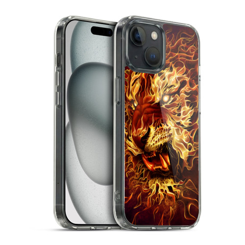 Tom Wood Fire Creatures Tiger Soft Gel Case for Apple iPhone 15 & MagSafe