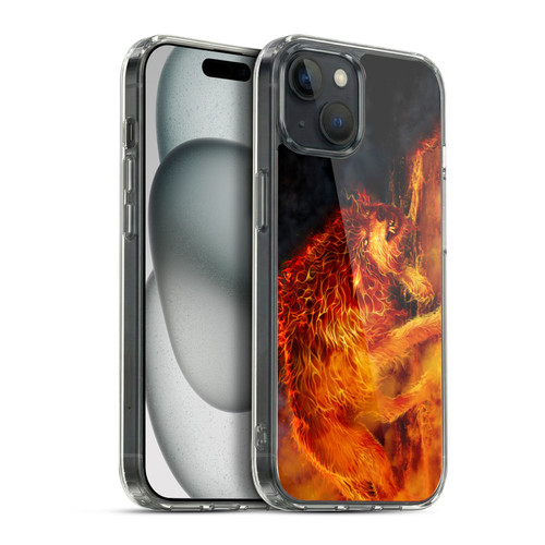 Tom Wood Fire Creatures Wolf Stalker Soft Gel Case for Apple iPhone 15 Plus & MagSafe