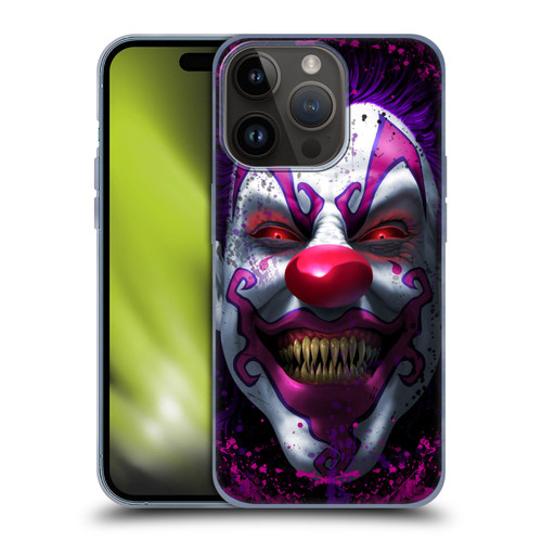 Tom Wood Horror Keep Smiling Clown Soft Gel Case for Apple iPhone 15 Pro