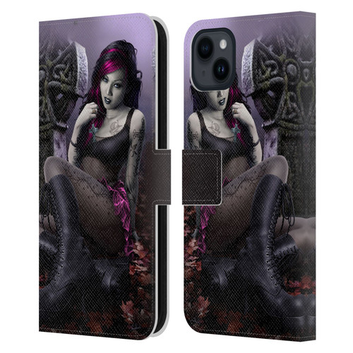 Tom Wood Fantasy Goth Girl Vampire Leather Book Wallet Case Cover For Apple iPhone 15 Plus