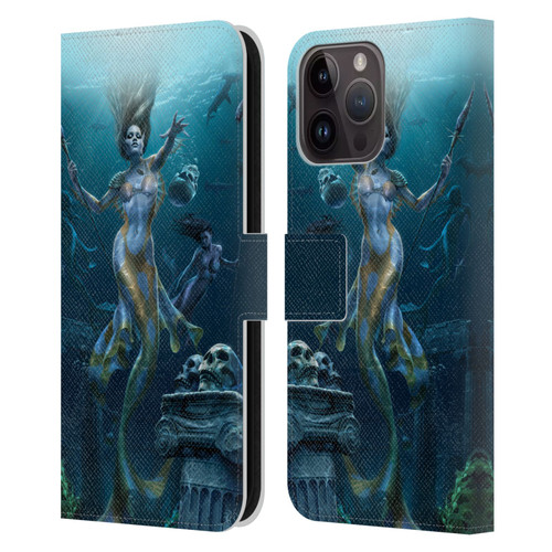 Tom Wood Fantasy Mermaid Hunt Leather Book Wallet Case Cover For Apple iPhone 15 Pro Max