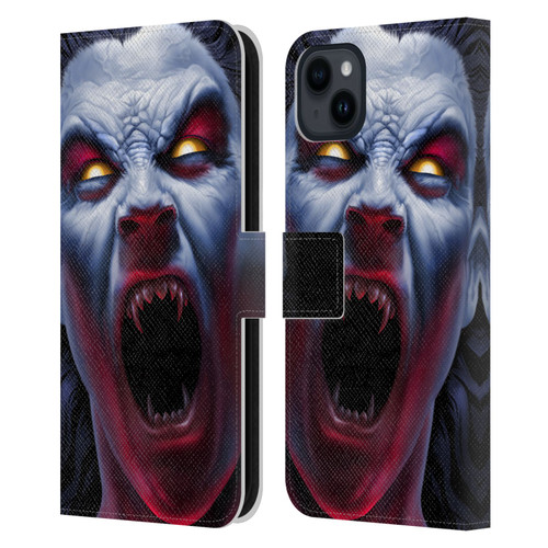 Tom Wood Horror Vampire Awakening Leather Book Wallet Case Cover For Apple iPhone 15 Plus