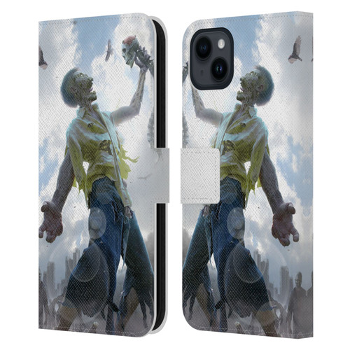 Tom Wood Horror Zombie Scraps Leather Book Wallet Case Cover For Apple iPhone 15 Plus