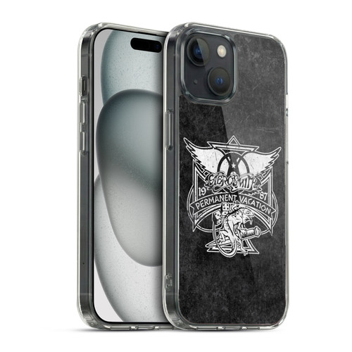 Aerosmith Black And White 1987 Permanent Vacation Soft Gel Case for Apple iPhone 15 & MagSafe