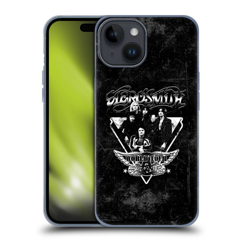 Aerosmith Black And White World Tour Soft Gel Case for Apple iPhone 15
