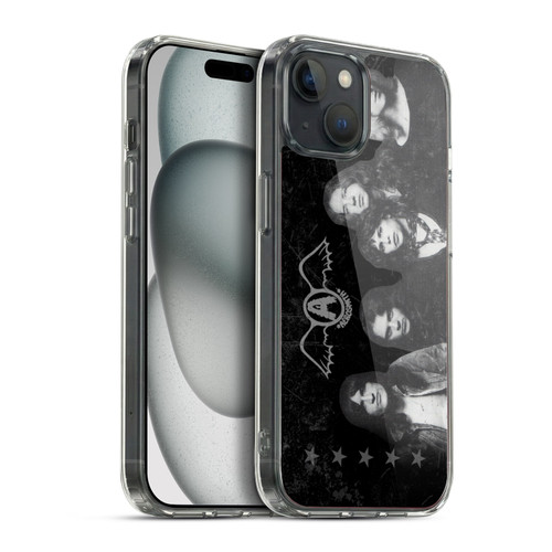 Aerosmith Black And White Vintage Photo Soft Gel Case for Apple iPhone 15 Plus & MagSafe