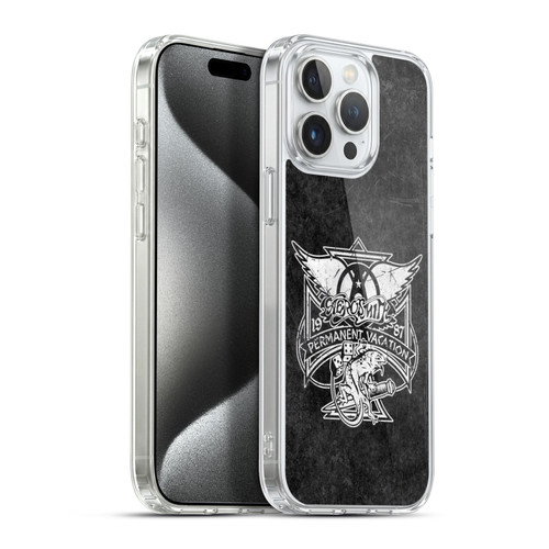 Aerosmith Black And White 1987 Permanent Vacation Soft Gel Case for Apple iPhone 15 Pro Max & MagSafe