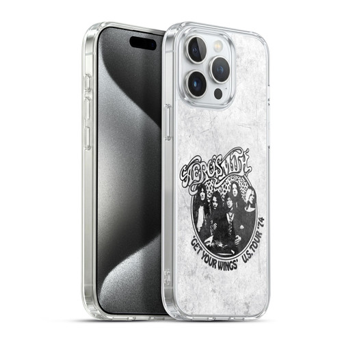 Aerosmith Black And White Get Your Wings US Tour Soft Gel Case for Apple iPhone 15 Pro Max & MagSafe