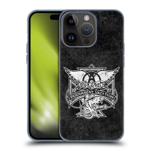 Aerosmith Black And White 1987 Permanent Vacation Soft Gel Case for Apple iPhone 15 Pro
