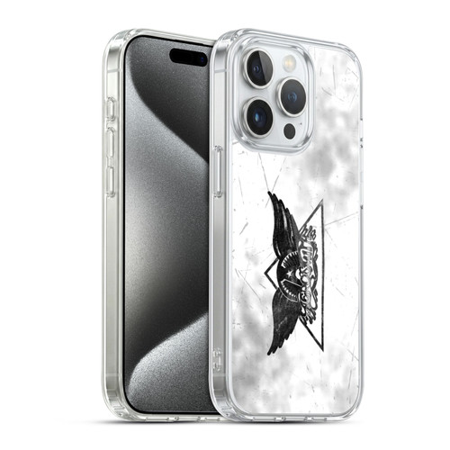 Aerosmith Black And White Triangle Winged Logo Soft Gel Case for Apple iPhone 15 Pro & MagSafe