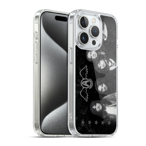 Aerosmith Black And White Vintage Photo Soft Gel Case for Apple iPhone 15 Pro & MagSafe