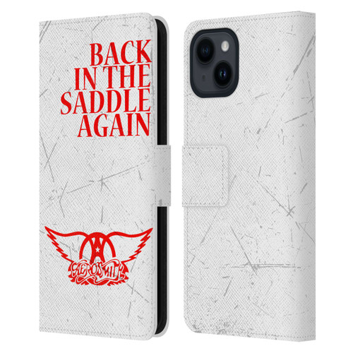 Aerosmith Classics Back In The Saddle Again Leather Book Wallet Case Cover For Apple iPhone 15